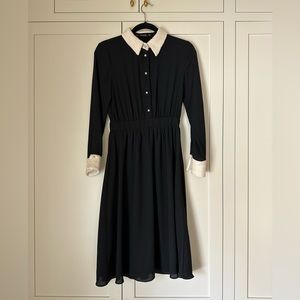 Zara dress with Boucle collar and Pearl buttons